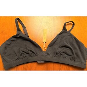 Skims Cotton Jersey Triangle Bralette‎ Soot Black 4X NWT Soft Stretch Lounge